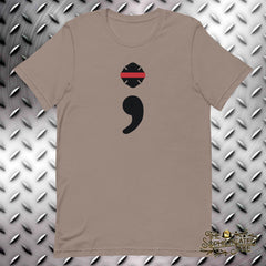 Thin Red Line Semicolon Firefighter T-Shirt
